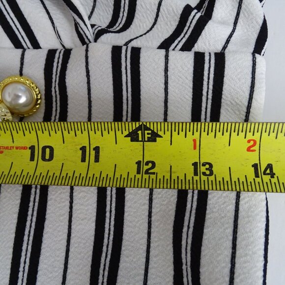 Almost Famous Striped Sleeveless Jumpsuit Women Size L Pearl Button Wide Leg NEW - Picture 15 of 16